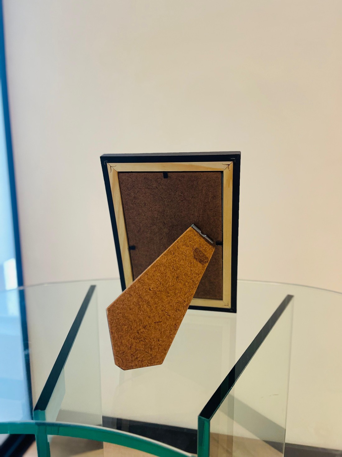 MOLDURA PRETA FOSCA - COM SUPORTE DE APOIO | 19cm X 14cm | VIDRO 2MM INCLUSO