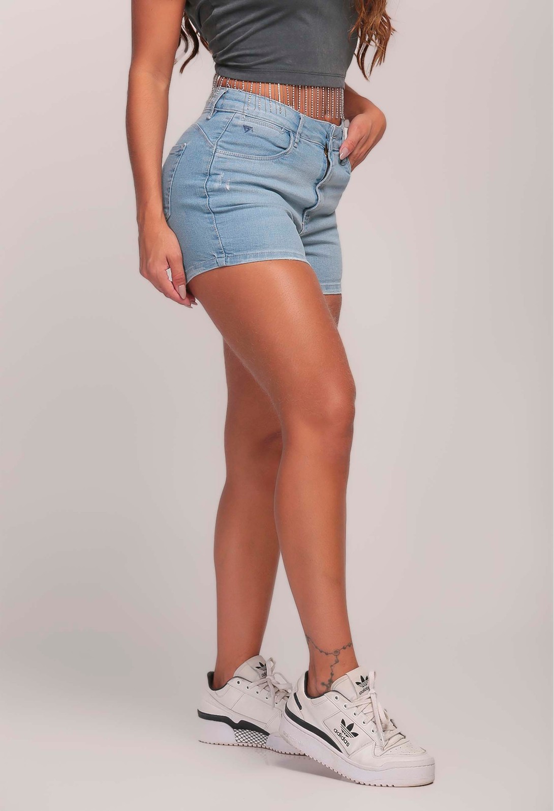 Shorts jeans adidas feminino on sale