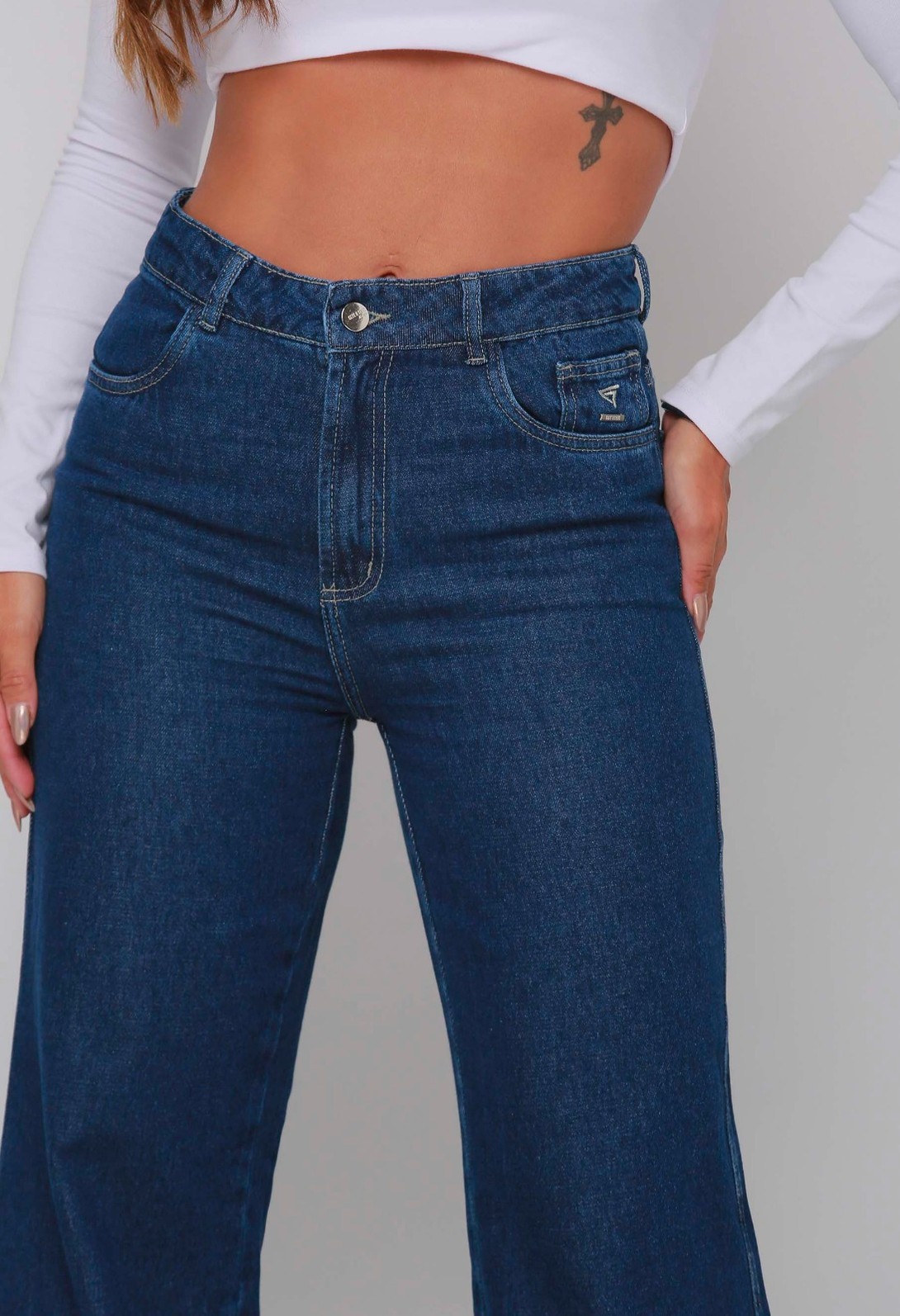Calça Jeans Wide Leg Escura 24404