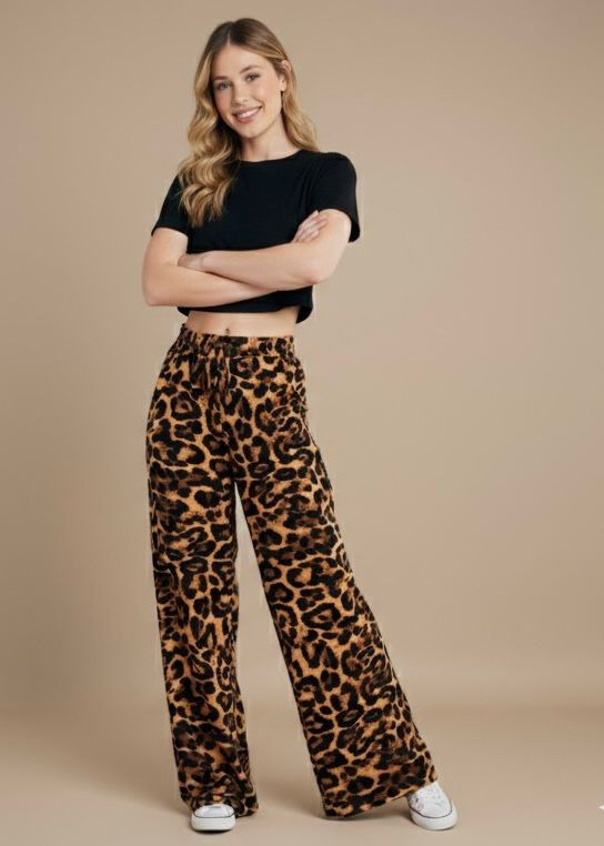 Calça Pantalona Animal Print 26122 Calça Pantalona Animal Print 26122