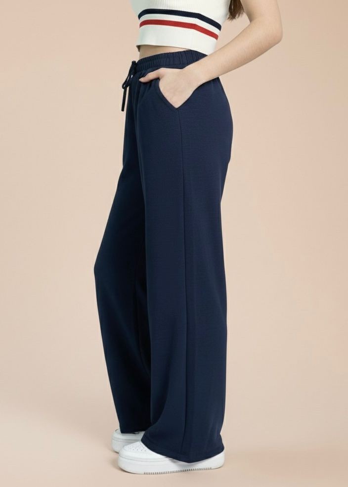 Calça Pantalona Feminina Duna com Elástico Azul Marinho 24824 Calça Pantalona Feminina Duna com Elástico Azul Marinho 24824