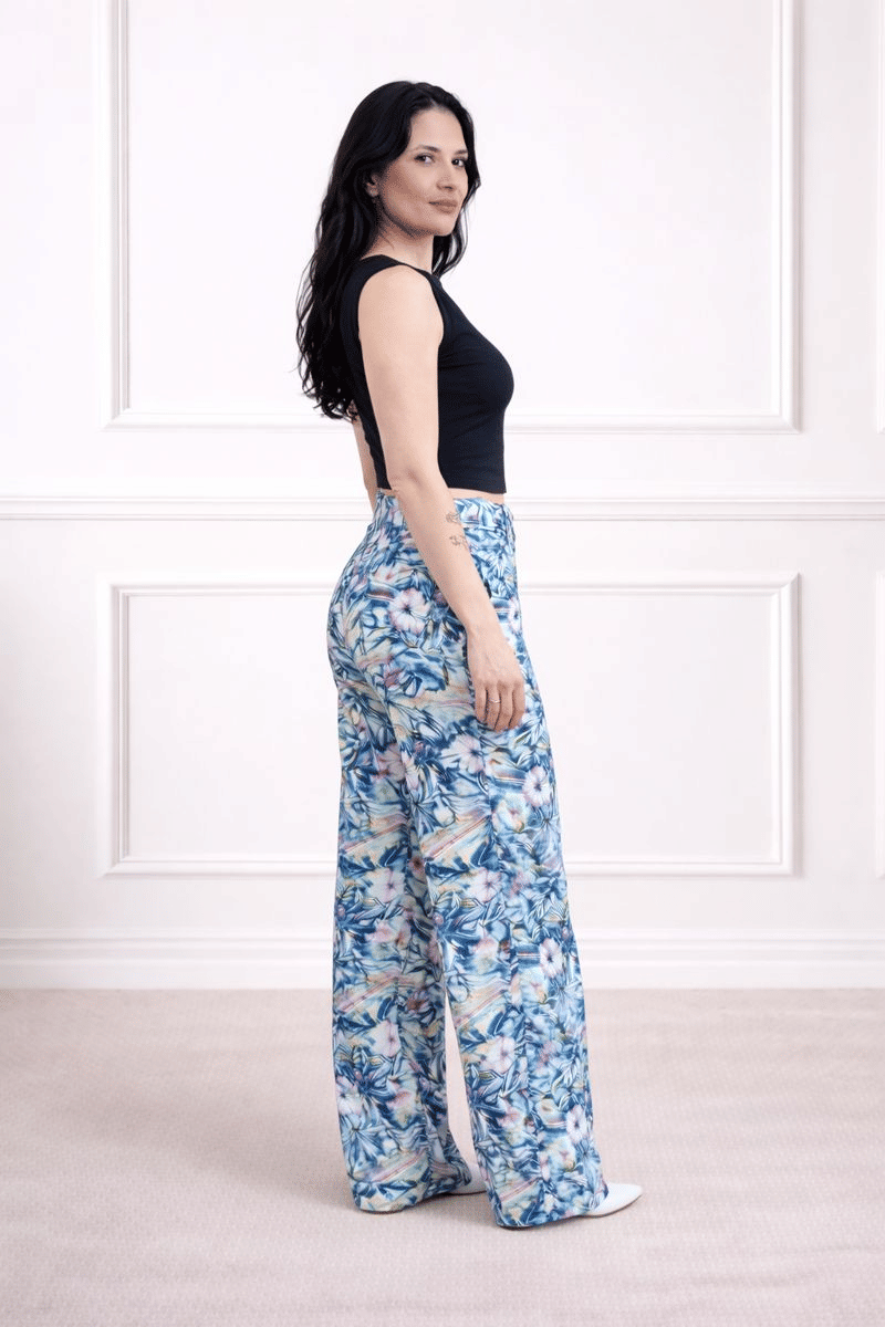 Calça Wide Leg Feminina Cintura No Lugar 25257 Calça Wide Leg Feminina Cintura No Lugar 25257