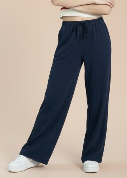 Calça Pantalona Feminina Duna com Elástico Azul Marinho 24824 Calça Pantalona Feminina Duna com Elástico Azul Marinho 24824