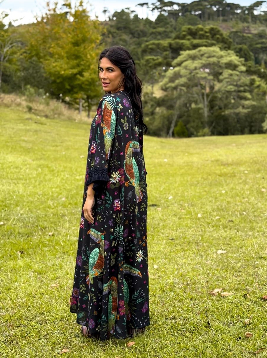 VESTIDO VISCOSE FLORAL DE VERAO