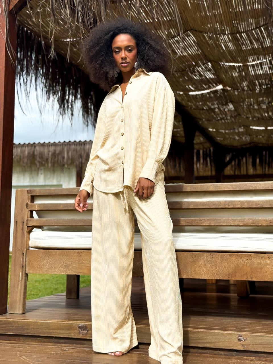 CALCA LISTRADA VISCOSE HELENA CALCA LISTRADA VISCOSE HELENA