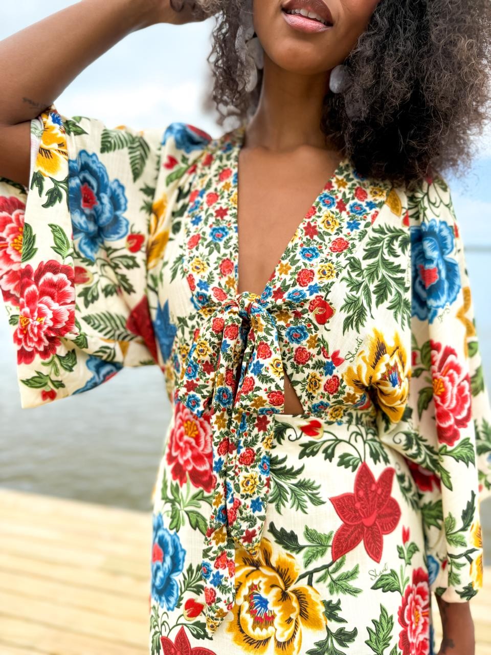 VESTIDO LONGO VISCOSE TAPETE DE CORES