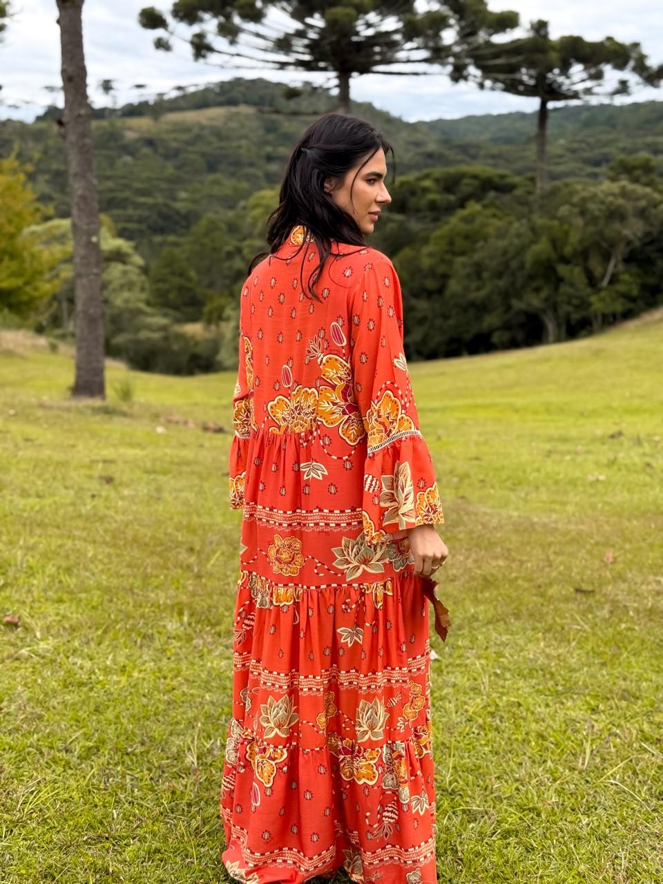 VESTIDO LONGO VISCOSE FLORA CONSTANTE VESTIDO LONGO VISCOSE FLORA CONSTANTE