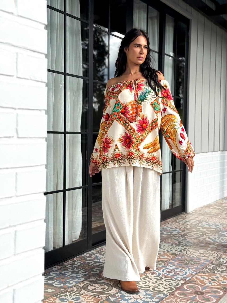 BLUSA VISCOSE FLORA ILUMINADA BLUSA VISCOSE FLORA ILUMINADA