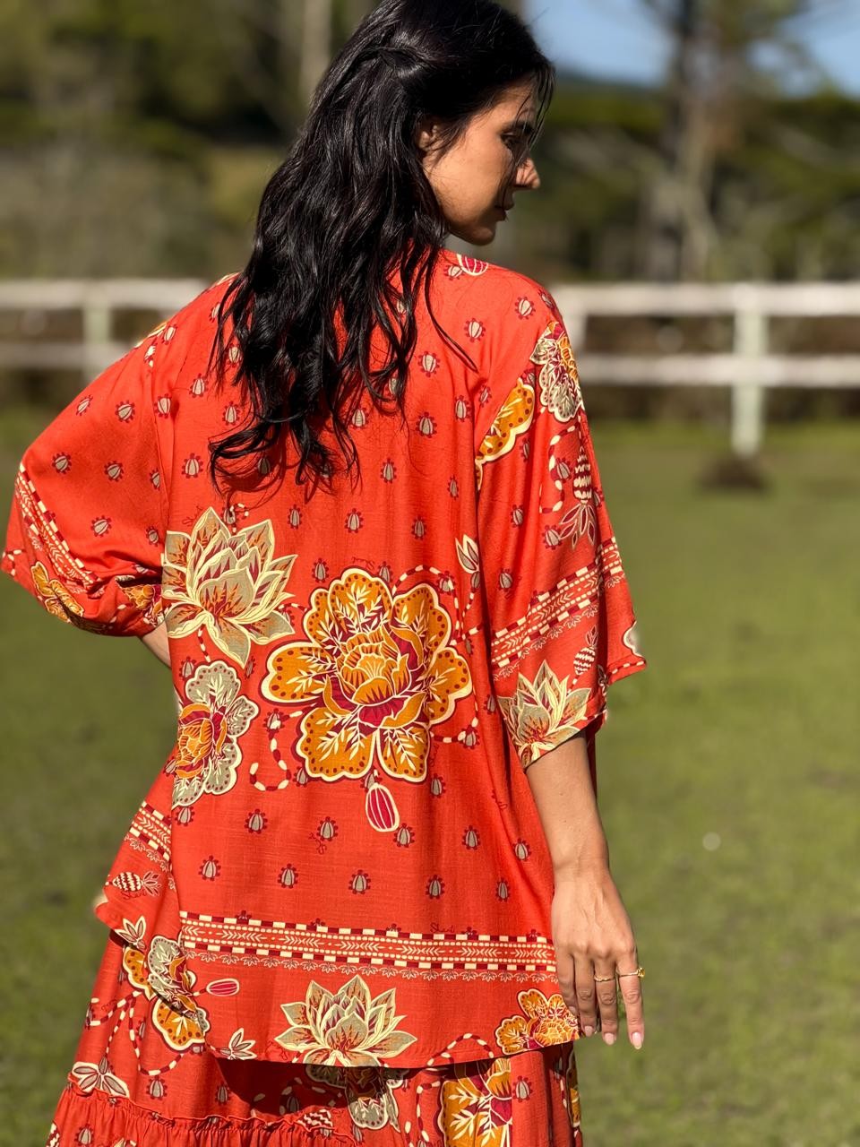 KIMONO VISCOSE FLORA CONSTANTE  KIMONO VISCOSE FLORA CONSTANTE