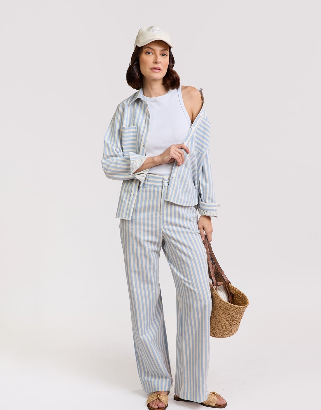 CALCA LISTRADA ALGODAO ZOE CALCA LISTRADA ALGODAO ZOE