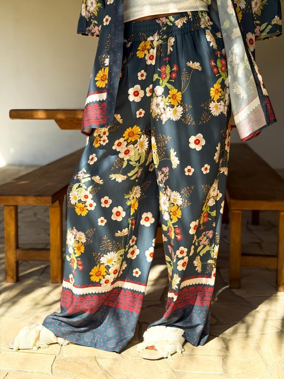 CALÇA RETA VISCOSE NOITE FLORIDA