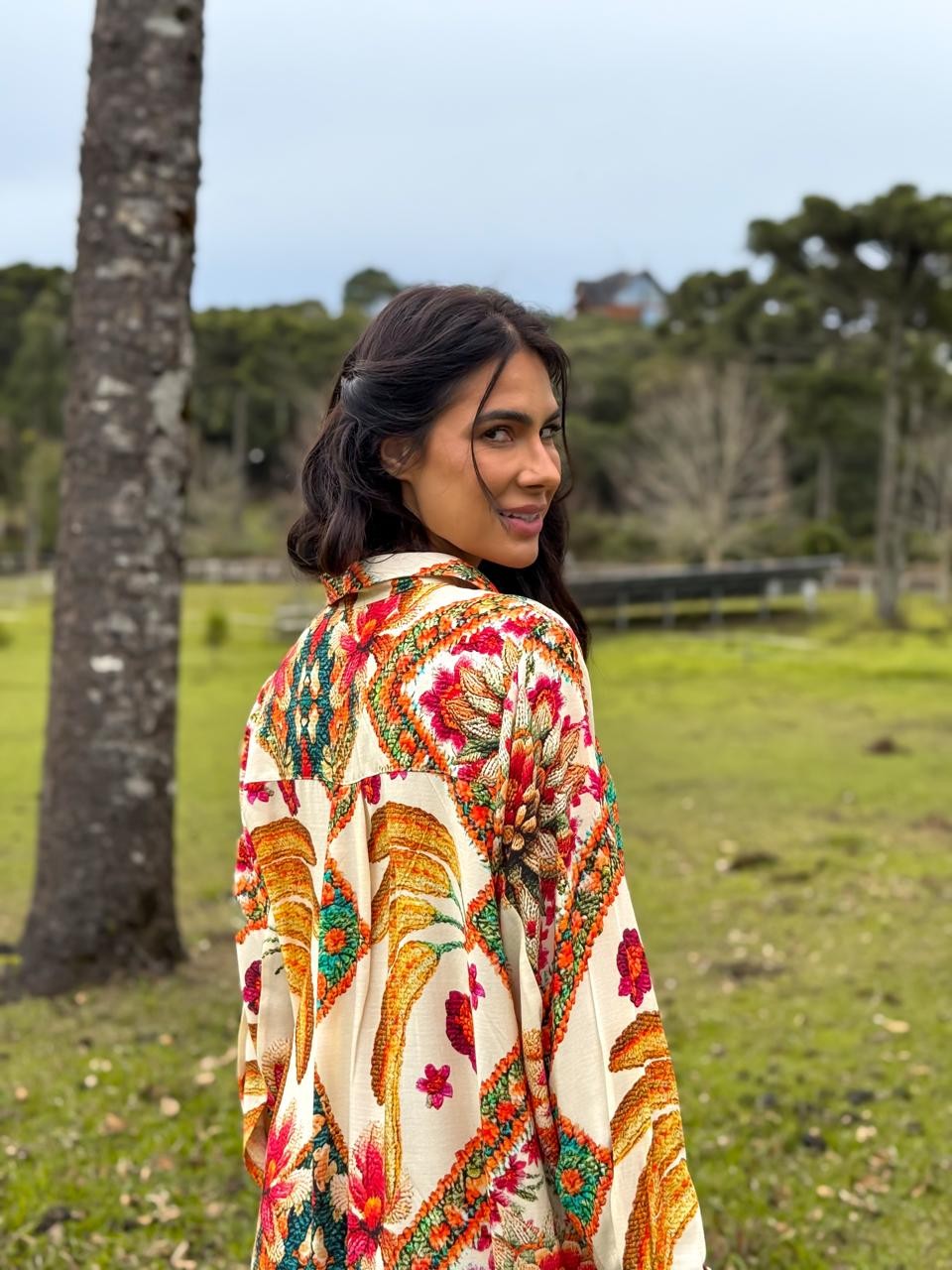 CHEMISE VISCOSE FLORA ILUMINADA  CHEMISE VISCOSE FLORA ILUMINADA