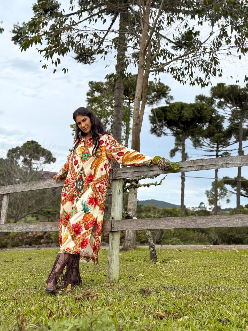 CHEMISE VISCOSE FLORA ILUMINADA  CHEMISE VISCOSE FLORA ILUMINADA