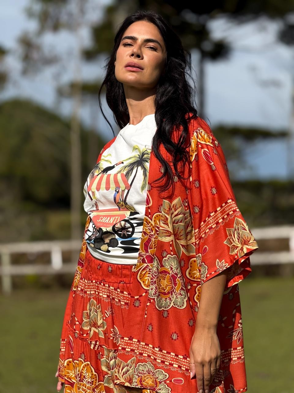 KIMONO VISCOSE FLORA CONSTANTE  KIMONO VISCOSE FLORA CONSTANTE