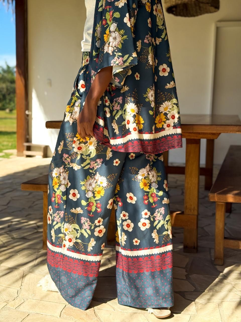 CALÇA RETA VISCOSE NOITE FLORIDA