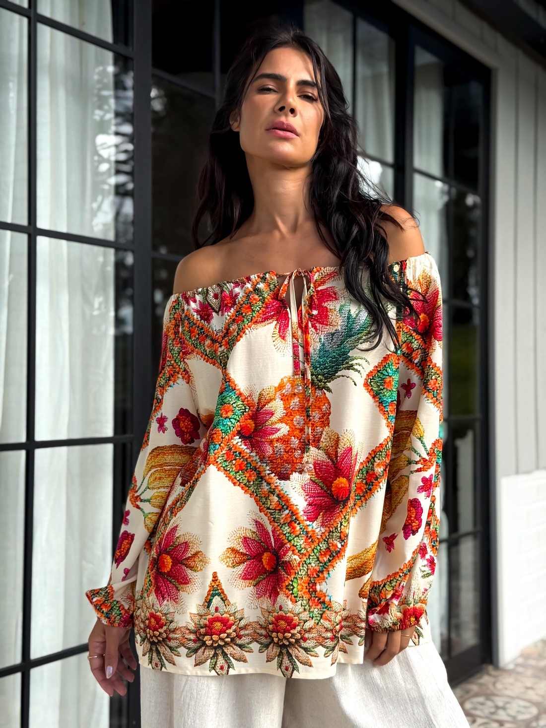 BLUSA VISCOSE FLORA ILUMINADA BLUSA VISCOSE FLORA ILUMINADA