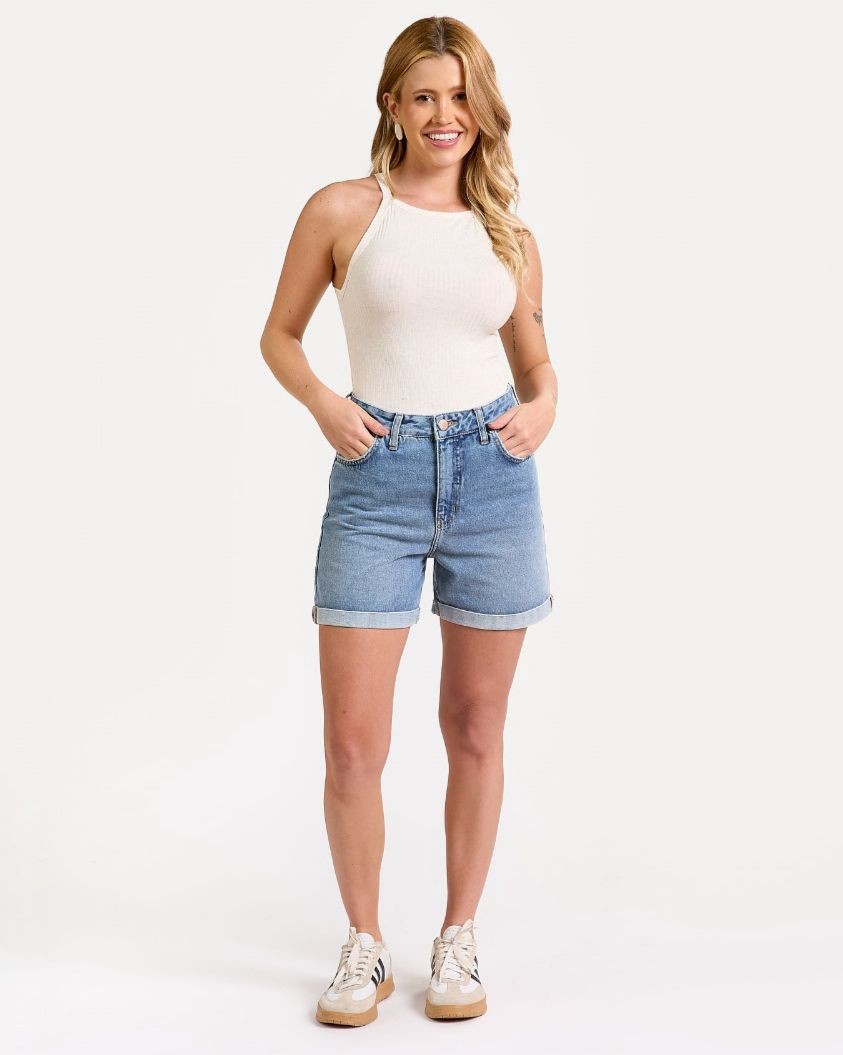 BERMUDA JEANS HIGH WAIST