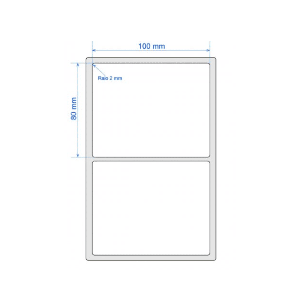 1 Rolo Etiqueta 100x80 1 Coluna Couche Adesiva