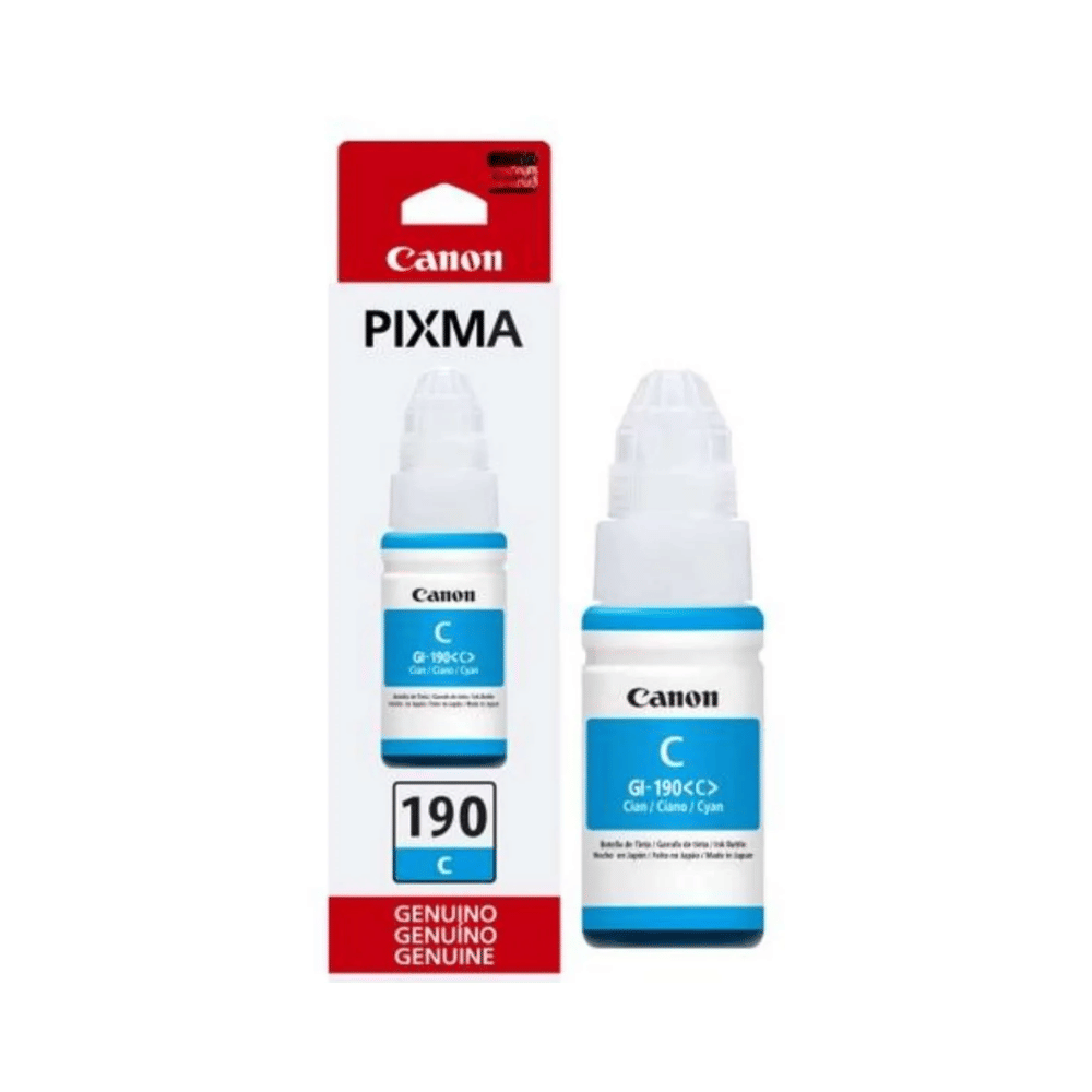 Tinta Canon GI-190C GI-190 GI190 Ciano Original para Pixma Maxx G1100 G2100 G3100 G3102 G4100 G3111 Refil de 70ml