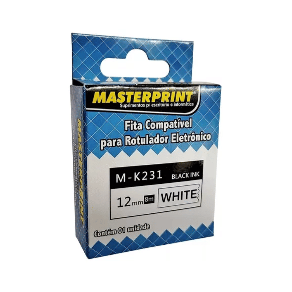 Fita Rotuladora Masterprint M-K231 12mm x 8m Branca Fita Rotuladora Masterprint M-K231 12mm x 8m Branca