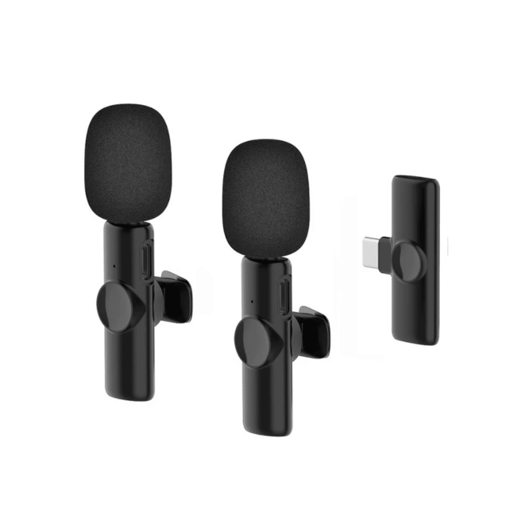 Microfone Lapela K9 2 Em 1 Sem Fio Wireless Android Type-C