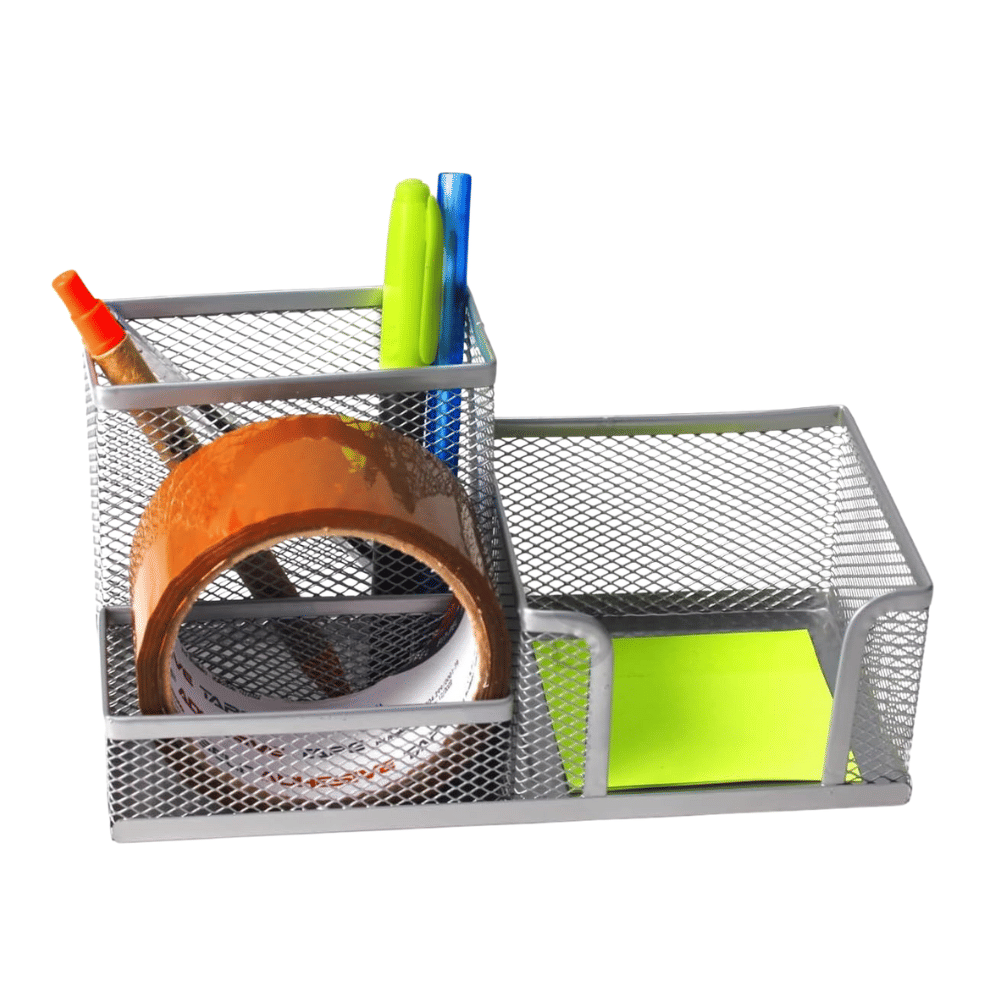 Porta Lápis/Clips/Lembretes Preto Aramado Prata Porta Lápis/Clips/Lembretes Preto Aramado Prata