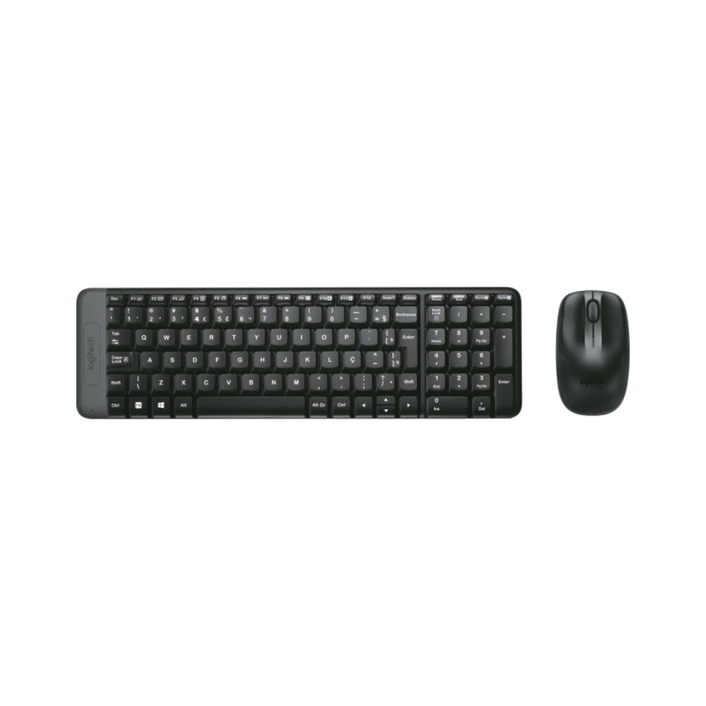 Combo Teclado e Mouse Sem Fio Logitech MK220 Design Minimalista ABNT2 Pilhas Inclusas 920-004431