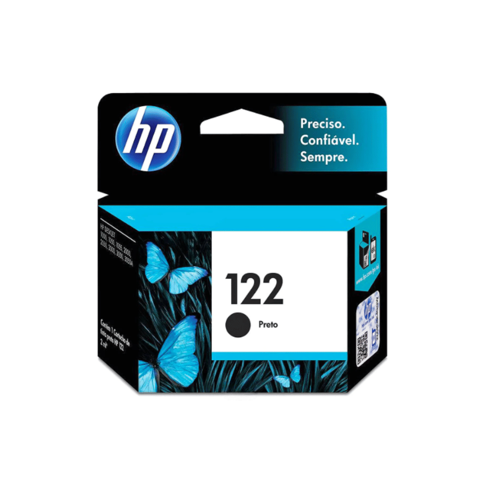 Cartucho de Tinta HP 122 Preto CH561HB para HP Deskjet 1000 J110a 2000 J210a 2050 J510a 3050 J610a Original 2ml