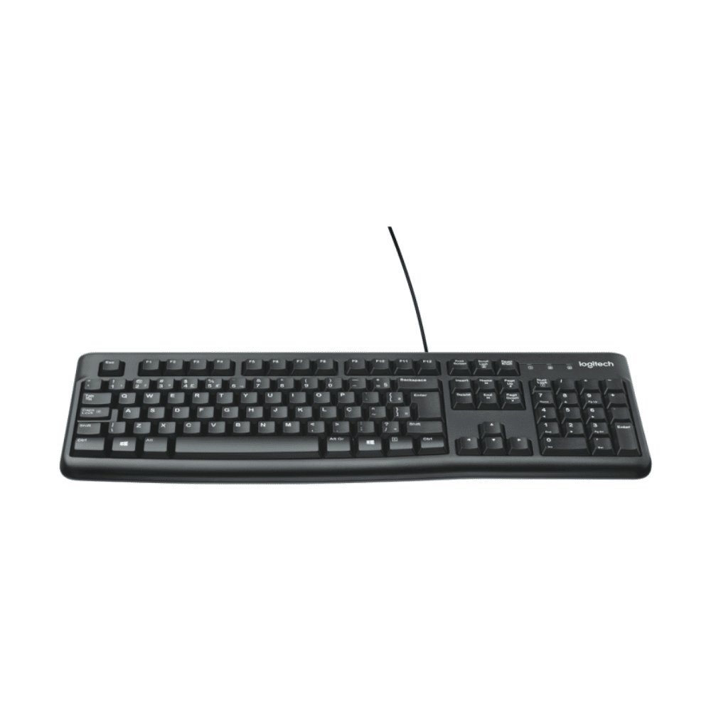 Teclado Logitech K120 com Fio USB ABNT2 Resistente à Respingos Digitação Silenciosa e Confortável 920-004423