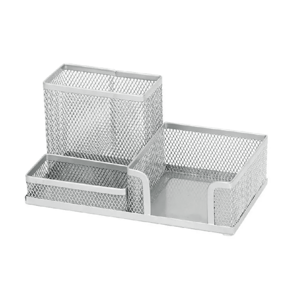 Porta Lápis/Clips/Lembretes Preto Aramado Prata Porta Lápis/Clips/Lembretes Preto Aramado Prata