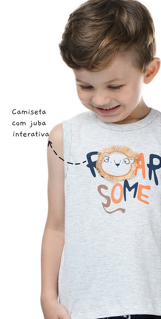 Conjunto Infantil Menino Regata mais Bermuda de Moletinho Estampado