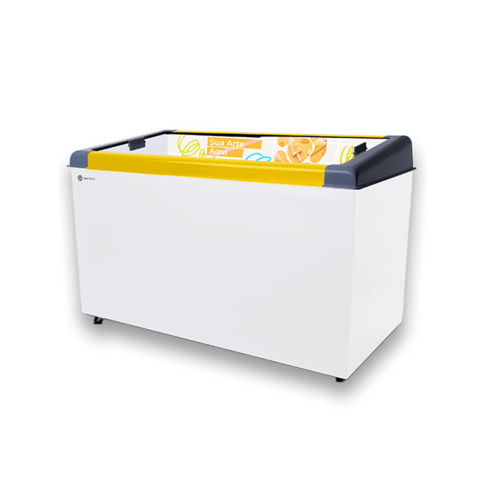 CONGELADOR EXPOSITOR 460 LITROS NEW SLIM 450 BIVOLT AMARELO CONGELADOR EXPOSITOR 460 LITROS NEW SLIM 450 BIVOLT AMARELO