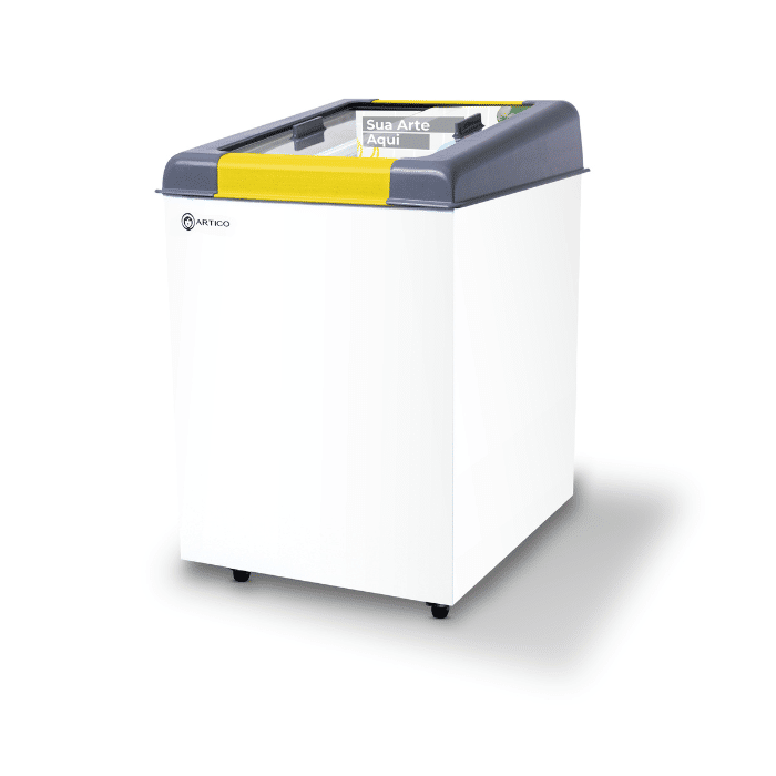 CONGELADOR EXPOSITOR 120 LITROS NEW SLIM 150 BIVOLT AMARELO CONGELADOR EXPOSITOR 120 LITROS NEW SLIM 150 BIVOLT AMARELO