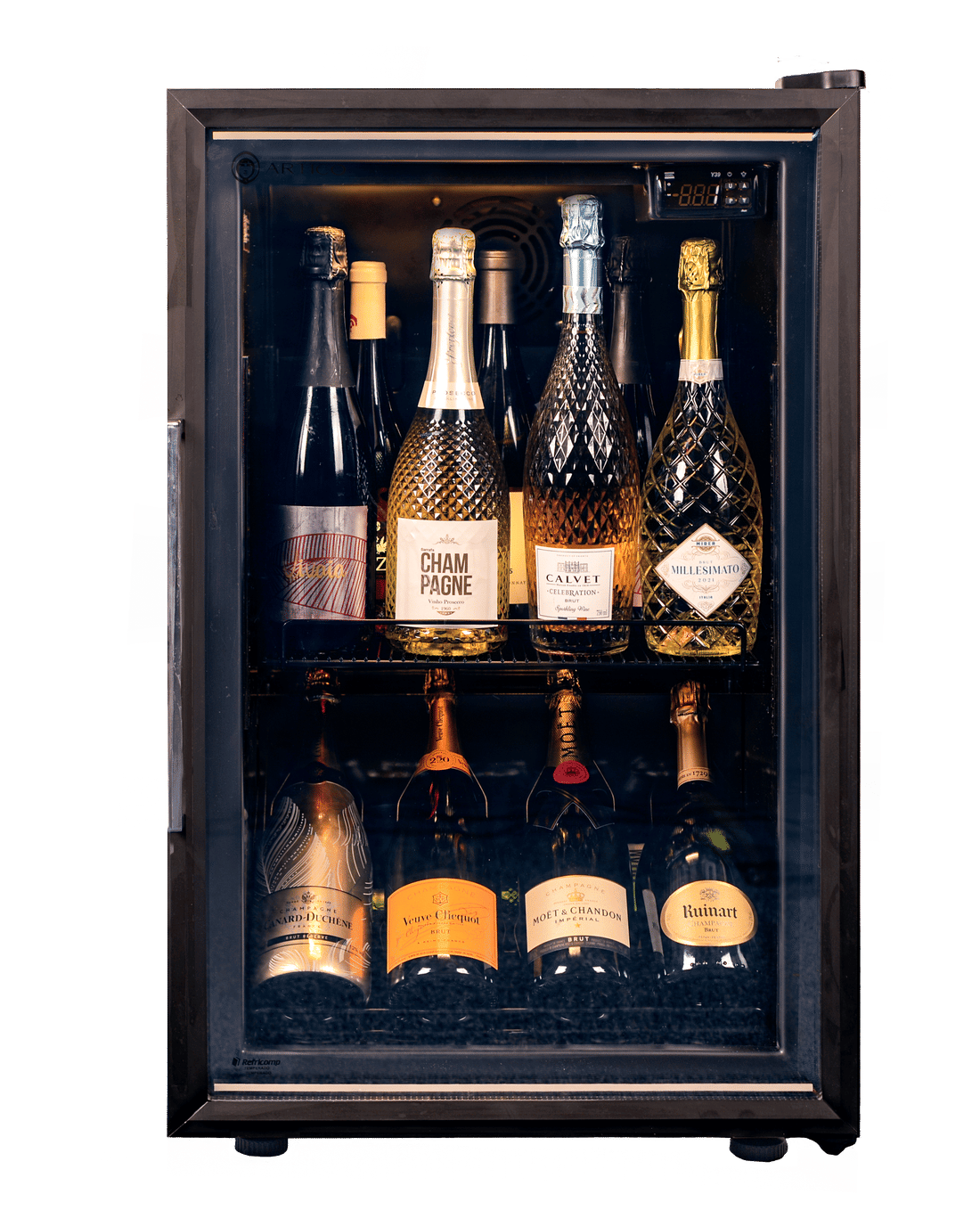 Visão frontal da Champanheira Artico Porta esquerda