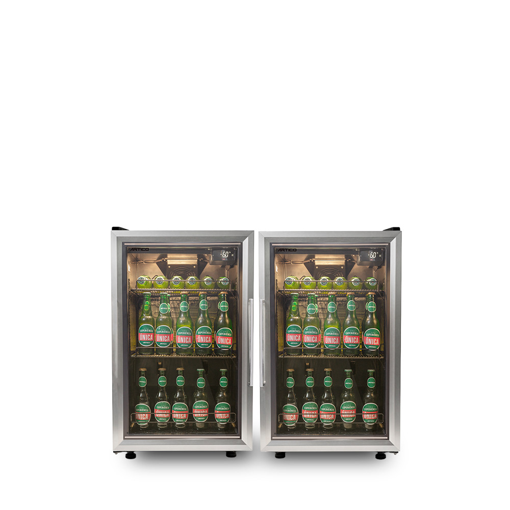 Combo CVA100 Combo de cervejeiras visão frontal com ambas portas fechadas