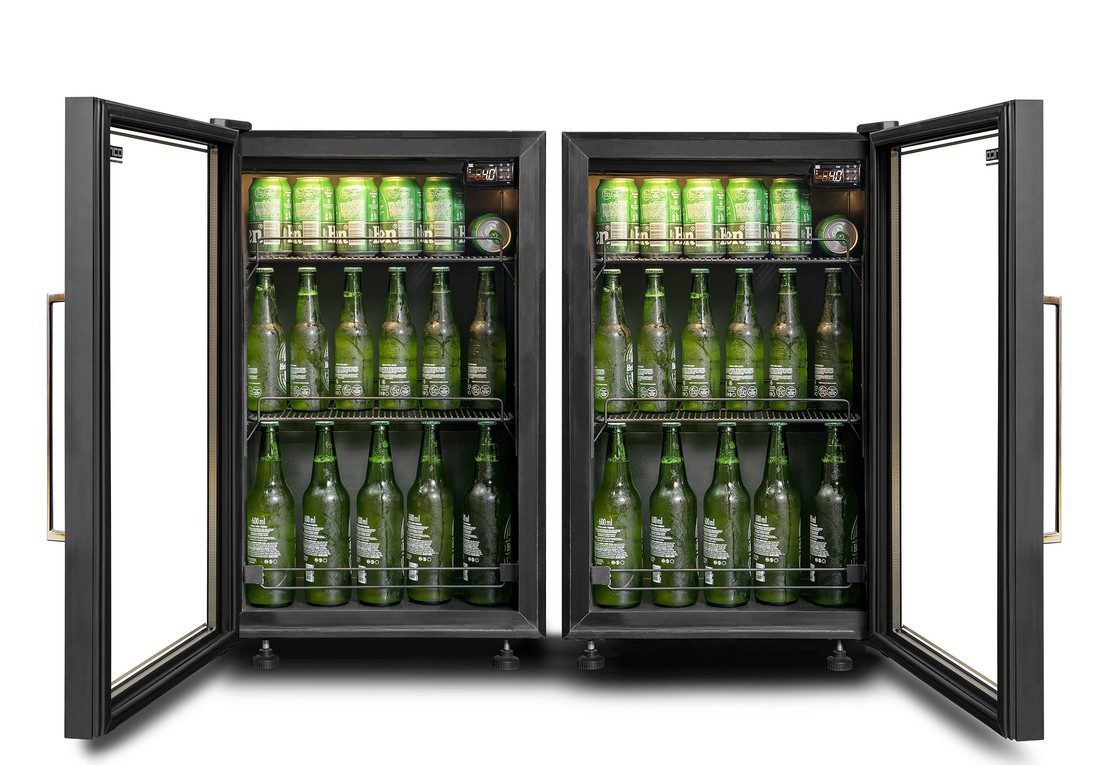 Combo CV100 Combo de cervejeiras visão frontal com ambas portas abertas