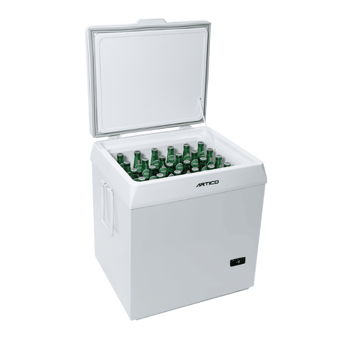 FH80B Branco FH80B Branco com tampo aberto e cheio de bebidas