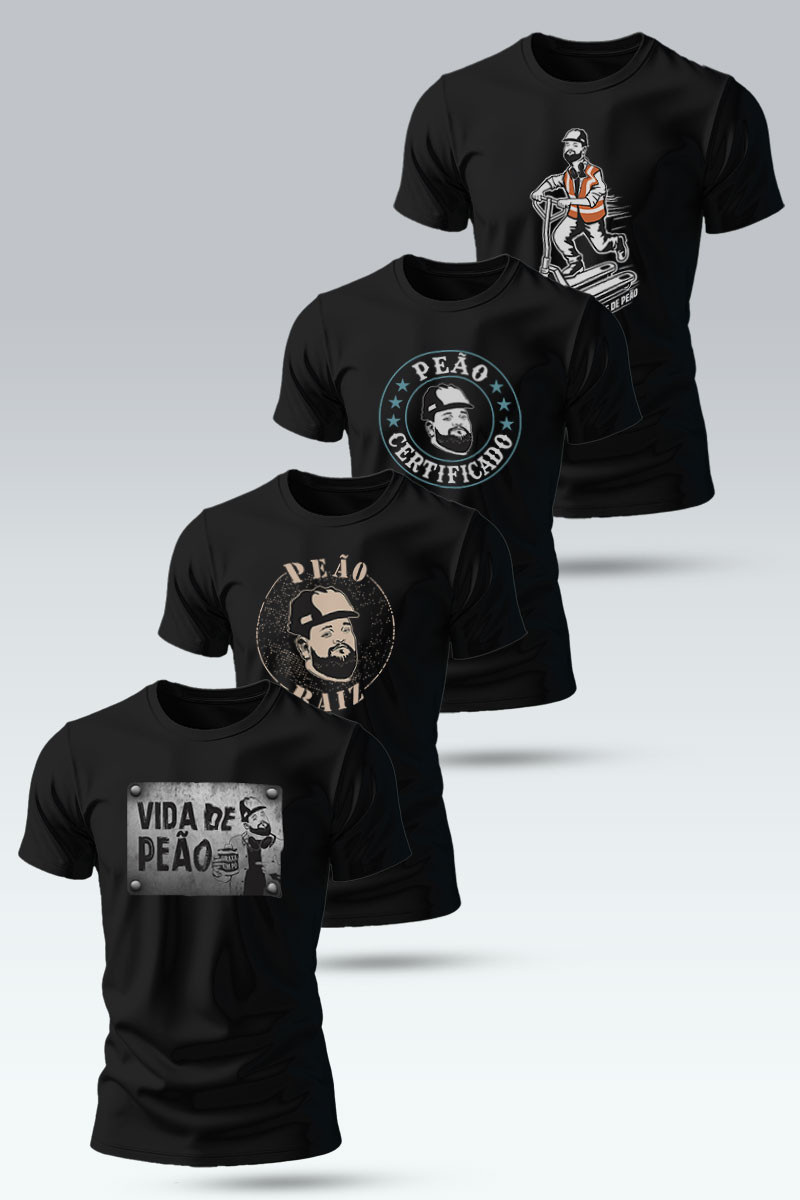 Kit Força de Peão com 4 camisetas