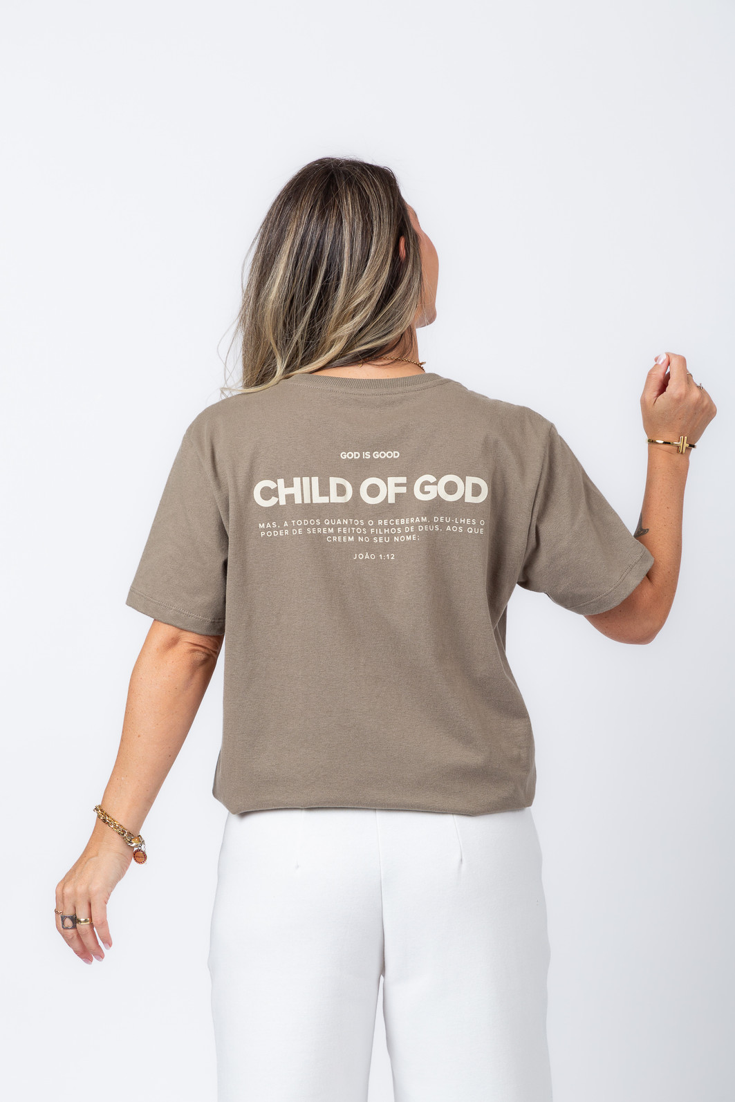 T-SHIRT OVERSIZED CHILD OF GOD CAQUI