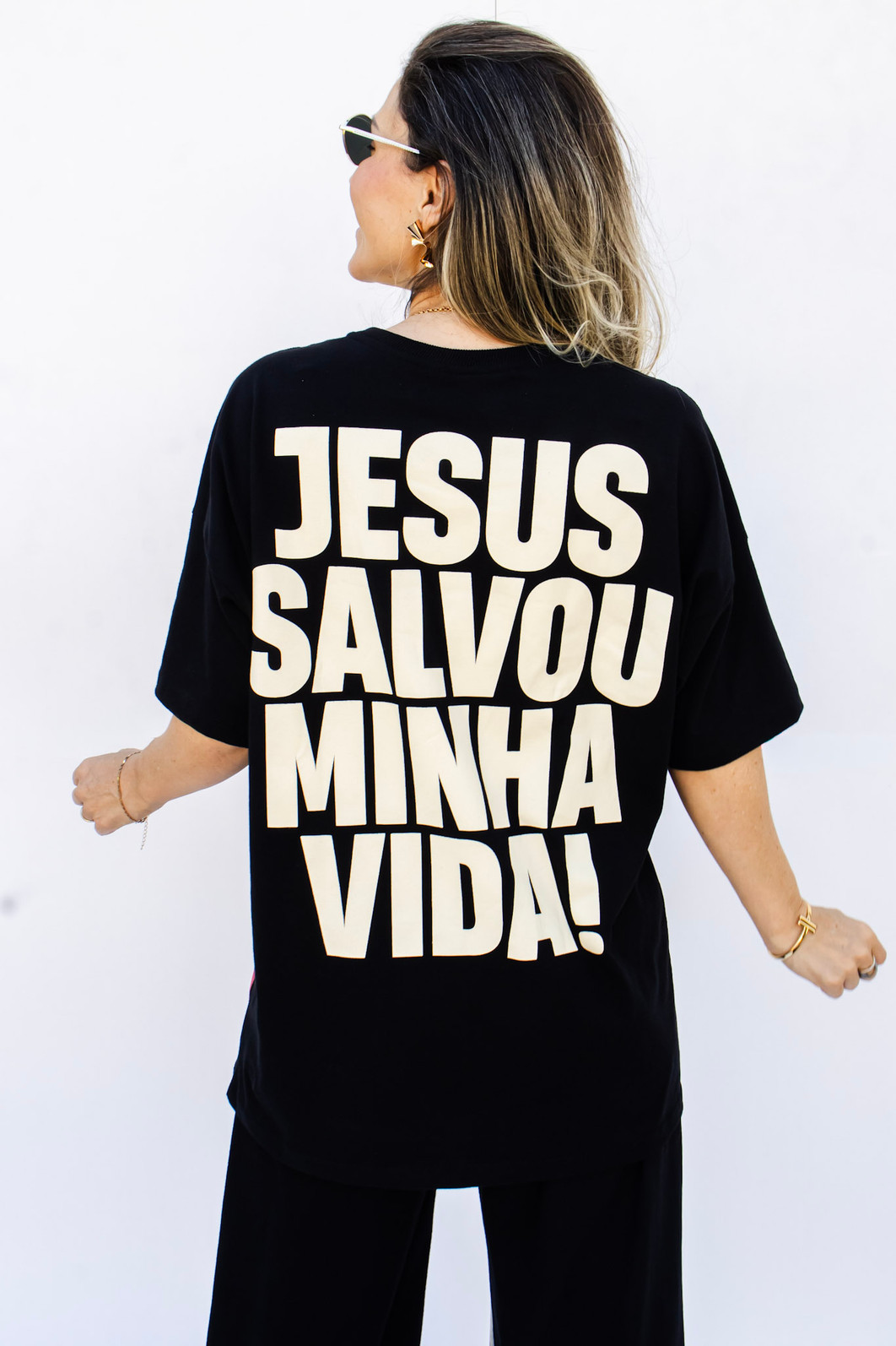 T-SHIRT MAXI OVERSIZED JESUS SALVOU A MINHA VIDA