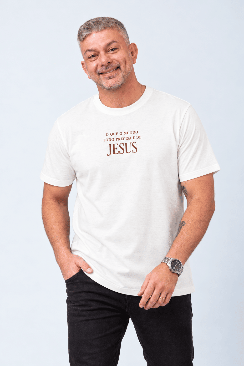 CAMISETA MASCULINA EXÔDO 33:15 BRANCA CAMISETA MASCULINA EXÔDO 33:15 BRANCA