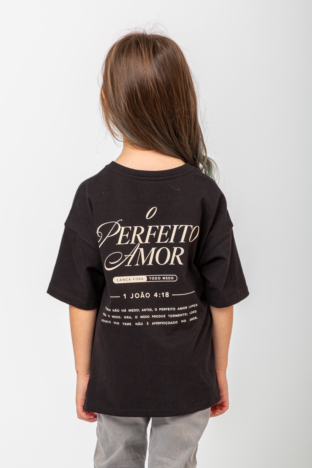 CAMISETA INFANTIL PERFEITO AMOR PRETA CAMISETA INFANTIL PERFEITO AMOR PRETA