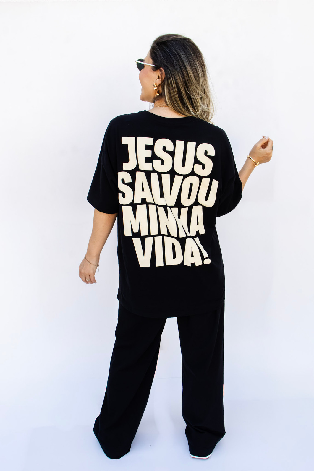 T-SHIRT MAXI OVERSIZED JESUS SALVOU A MINHA VIDA