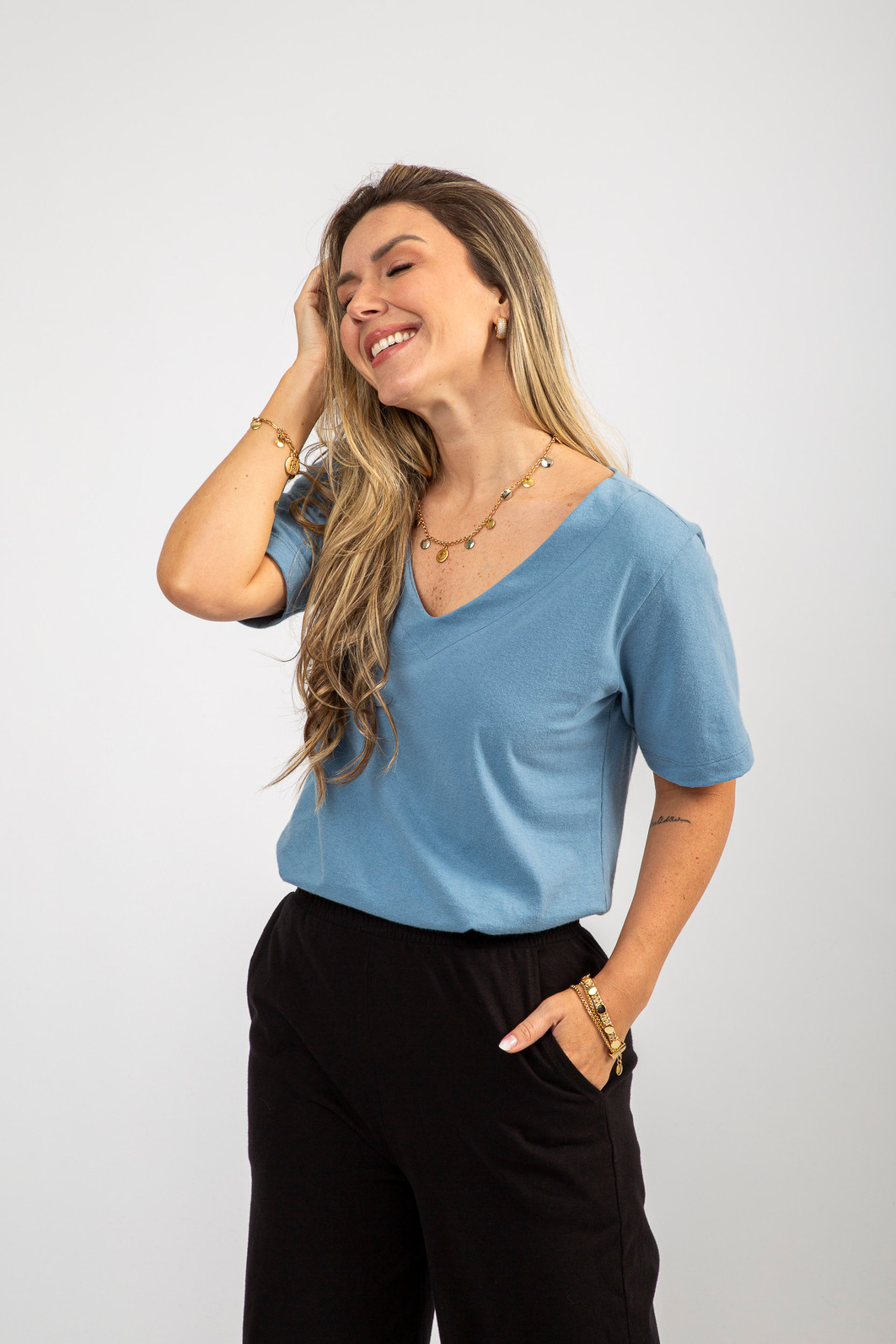 T-SHIRT NELE CONFIARIA AZUL