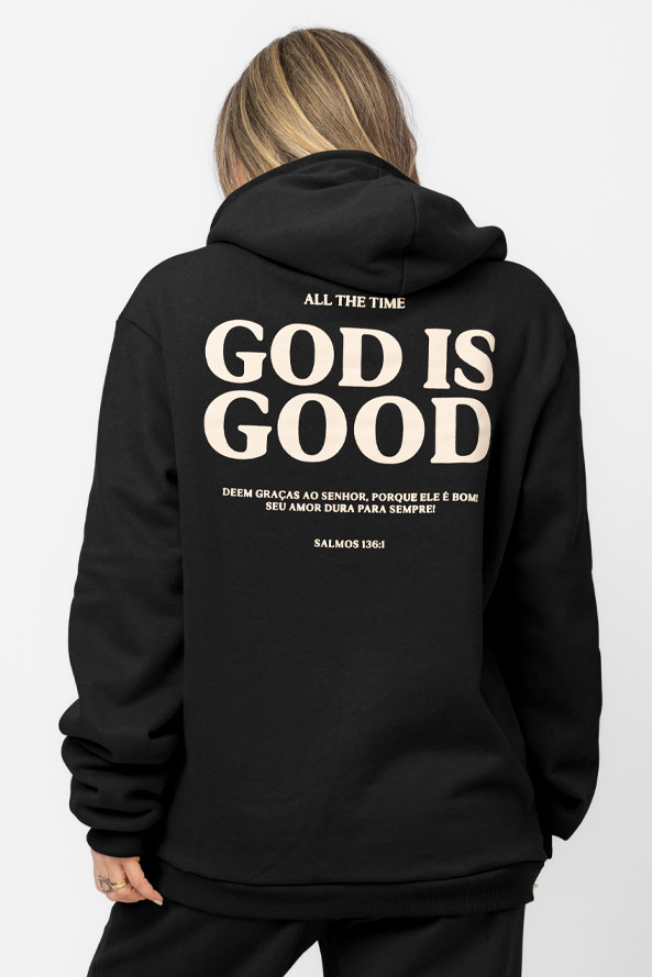 CASACO MOLETOM OVERSIZED ALL THE TIME PRETO