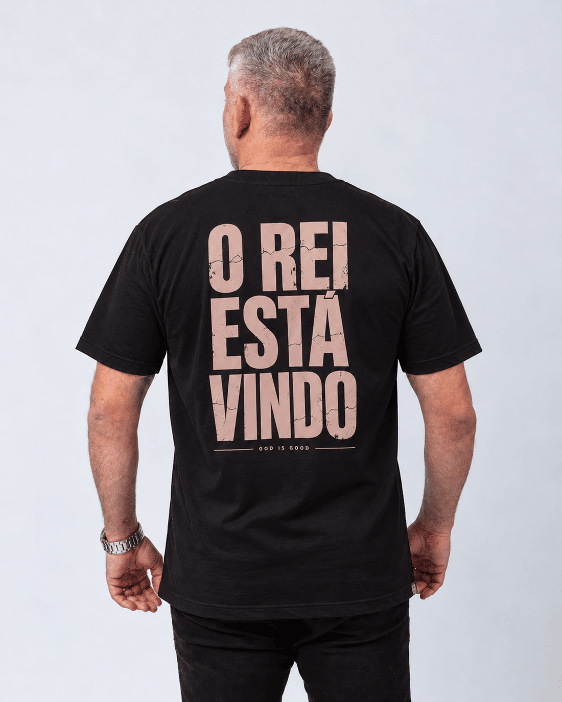 CAMISETA MASCULINA OVERSIZED O REI PRETA