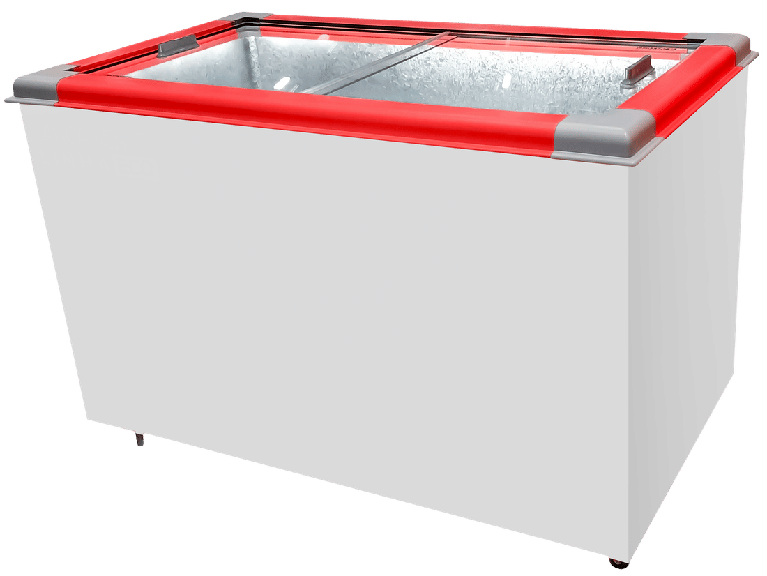 CONGELADOR FREEZER EXPOSITOR VITRINE ECO 350 .E. VERMELHO CAP EQUIV 380 LT