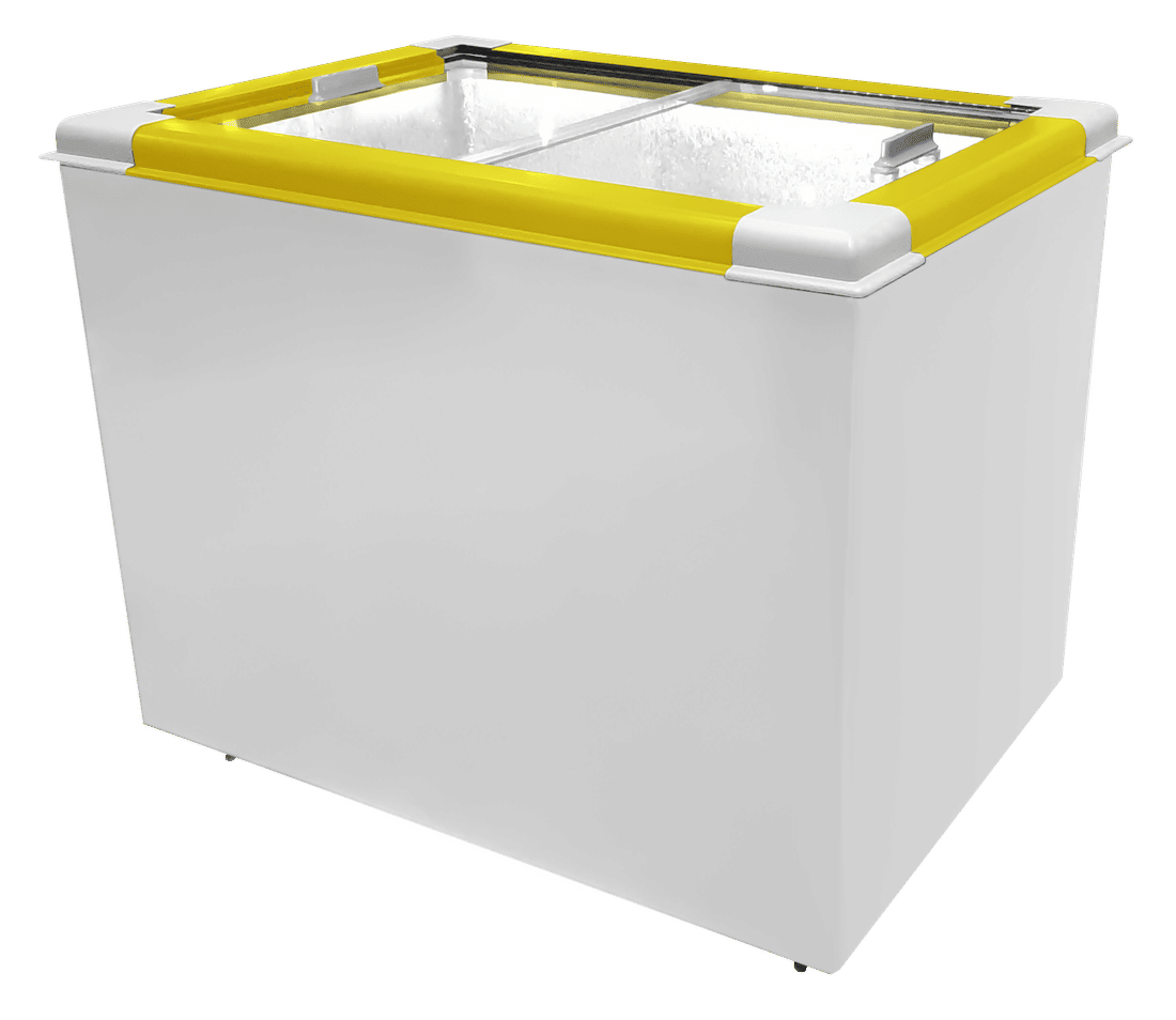 CONGELADOR FREEZER EXPOSITOR VITRINE ECO 250 .E. AMARELO CAP EQUIV 310 LT CONGELADOR FREEZER EXPOSITOR VITRINE ECO 250 .E. AMARELO CAP EQUIV 310 LT