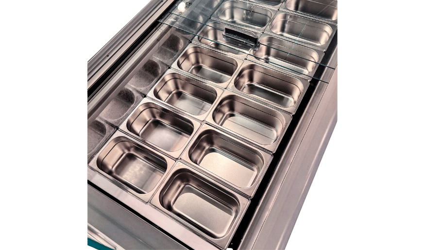 VITRINE EXPOSITORA GELATO NEW SLIM 450 BRANCO – 460 LITROS BIVOLT