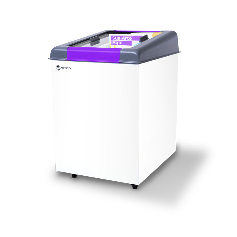 CONGELADOR FREEZER EXPOSITOR VITRINE NEW SLIM 150 BIVOLT VCC PURPURA CAP EQUIV 120 LT